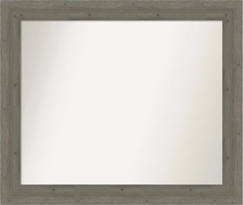 Miniatura 48 de Amanti Art Espejo de baño gris para sobre el fregadero, 27 x 27 pulgadas, espejo de tocador cuadrado gris, marco de madera rústica de campo medio