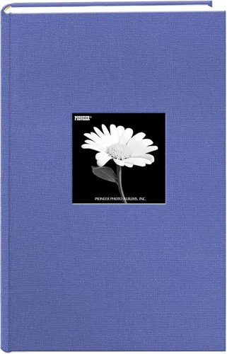 Álbum de fotos con cubierta de marco de tela, 300 bolsillos para fotos de 4 x 6, azul cielo