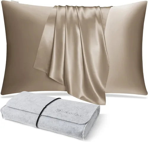 Miniatura 53 de DISANGNI Funda de almohada de seda de morera 100% natural para cabello y piel con cremallera oculta, 22 momme ambos lados
