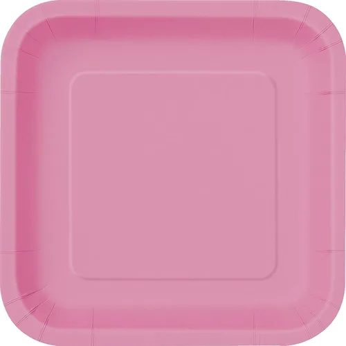 Platos de postre de papel desechables de color rosa intenso, 7 pulgadas, 16 piezas, perfectos para fiestas, bodas, vacaciones y más