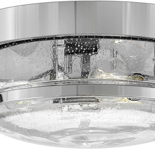 Miniatura 6 de Hinkley Harper 3640CM-CS - Lámpara de techo pequeña empotrada, diseño retro, anillo de metal prominente, pomos decorativos, cromo + vidrio semillero