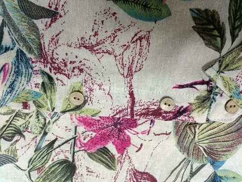 Miniatura 4 de Ladyful Vestido camisero de lino y algodón con botones y estampado casual para mujer
