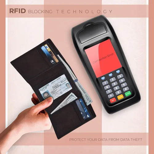 Miniatura 6 de ESTALON Slim RFID Wallets for Men - Genuine Leather Front Pocket Trifold Wallet
