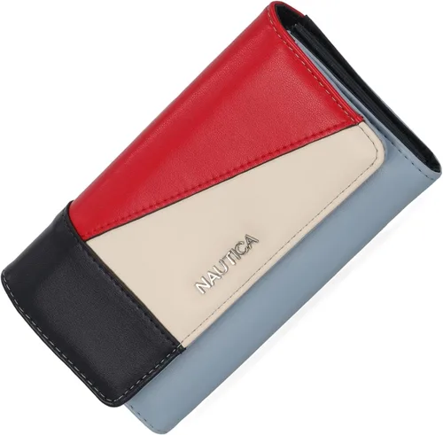 Miniatura 22 de Nautica Money Manager RFID - Cartera delgada y pequeña para mujer - Porta tarjetas de crédito con monedero y cartera con cremallera, organizador