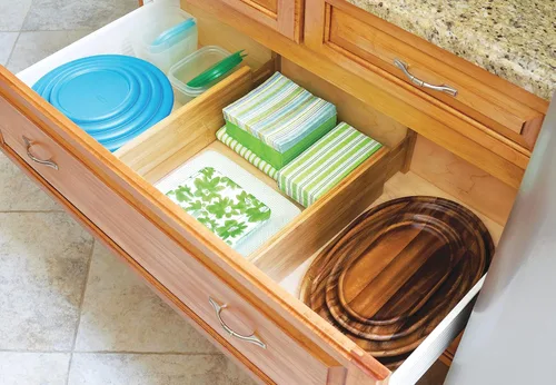 Miniatura 4 de Lipper International Divisores ajustables de madera de bambú para cajones de cocina y cómoda, 18 1/8 pulgadas a 22 pulgadas de profundidad x 5