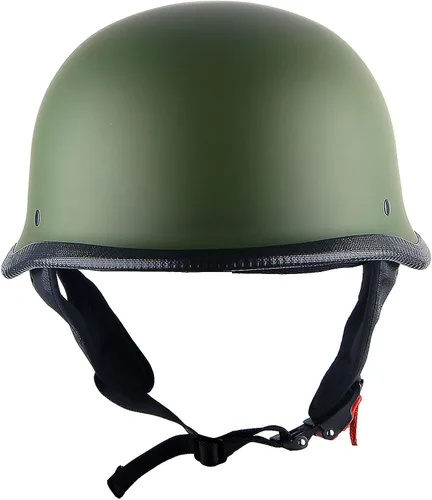 Miniatura 6 de 1Storm Casco de motocicleta de media cara estilo alemán aprobado por DOT: HKY602 Calavera de bandera dorada