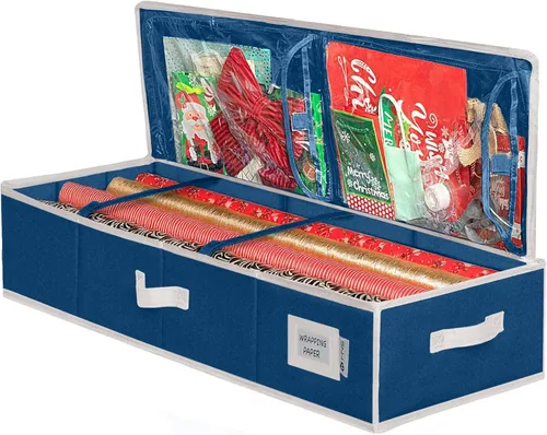 Miniatura 11 de HOLDN' STORAGE Contenedor de almacenamiento de papel de regalo de alta calidad, duradero 600D a prueba de desgarros, se adapta a 27 rollos de papel