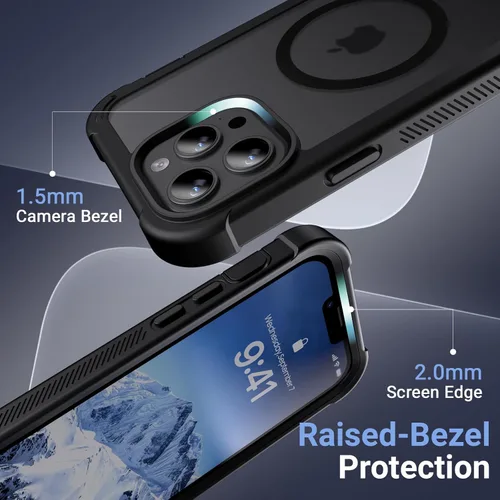 Miniatura 6 de Funda magnética para iPhone 13 Pro Max, protector de pantalla, compatible con MagSafe, protección contra caídas de grado militar, protección