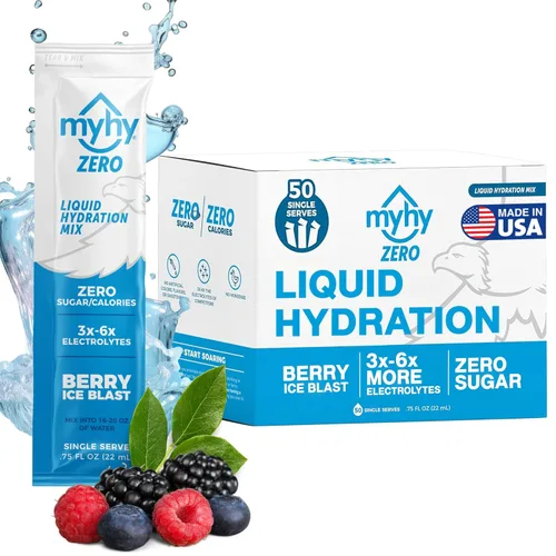 Miniatura 14 de MyHy ZERO - Paquetes de hidratación líquida – Mezcla de bebidas con electrolitos, paquetes hidratantes líquidos con electrolitos para hidratación
