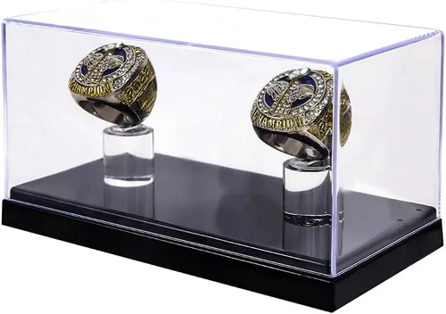 Miniatura 13 de Vitrina de anillo de campeonato con 1 agujero de ranura, caja de exhibición para anillos de béisbol, caja para anillos de sóftbol, estuche