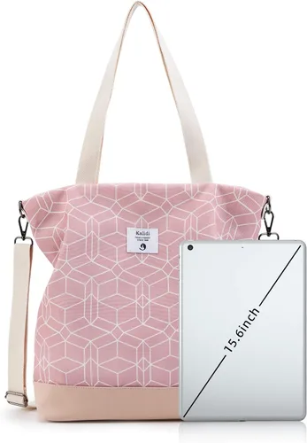 Miniatura 9 de KALIDI - Bolso grande de lona para mujer bolso de hombro cruzado bolso de mano casual bolso de trabajo
