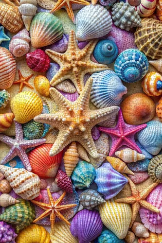 Miniatura 7 de Rompecabezas para adultos de 1000 piezas, coloridos conchas y estrellas de mar, rompecabezas de 1000 piezas para adultos con letra en la parte