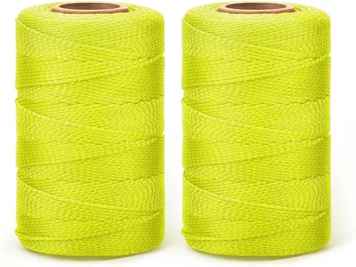 Miniatura 20 de Amylove Línea de cuerda de 6 rollos de nailon trenzado #18, cuerda de construcción trenzada de nailon de 500 pies, cuerda resistente para exteriores