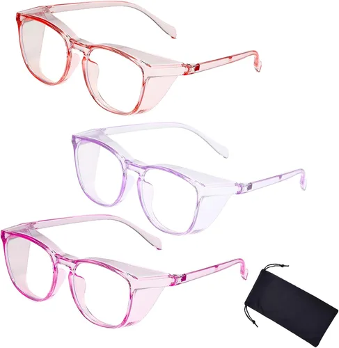 Miniatura 15 de Gafas de seguridad para hombres y mujeres, gafas de seguridad antivaho cómodas, bloqueo de luz azul, protección UV, enfermeras adultas (clear 1pack)