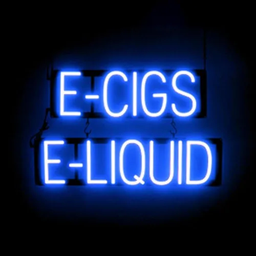 Miniatura 19 de SpellBrite Cartel E-JUICE Señalización de tienda de humo con aspecto de neón, luces LED azules 22.3 x 6.3 pulgadas