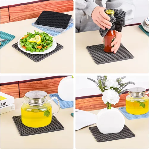 Miniatura 6 de Salvamanteles de silicona para ollas, salvamanteles para ollas y sartenes calientes, salvamanteles multiusos resistentes al calor para platos