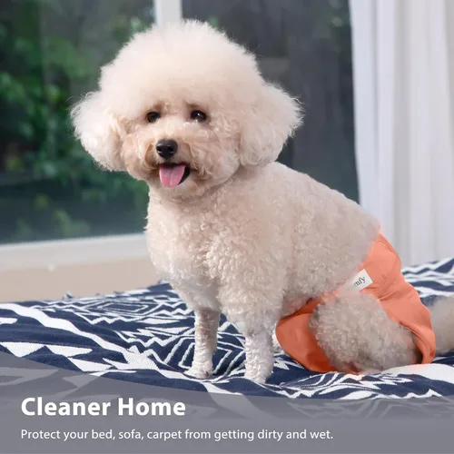 Miniatura 2 de Vecomfy - Pañales reutilizables para perras de tamaño mediano, (paquete de 4) pañales grandes para perros absorbentes fáciles para orinar, en celo