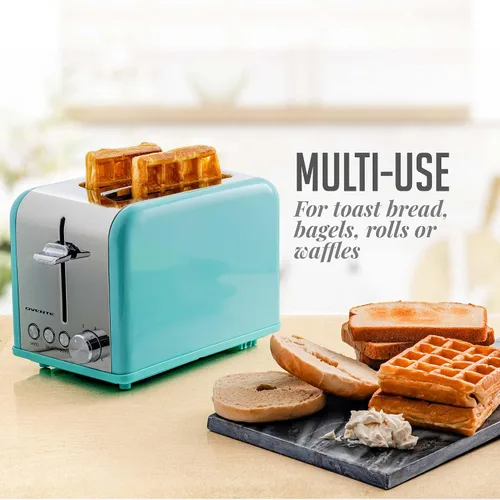 Miniatura 7 de OVENTE Tostadora eléctrica de 2 rebanadas, 825 W con 6 ajustes de tostado, bagel, descongelación, funciones de cancelación, ranuras extra anchas