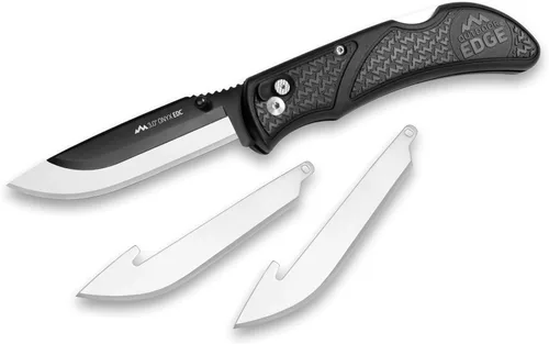 OUTDOOR EDGE Onyx EDC 3.0" - Cuchillo de bolsillo plegable – Sistema de cuchillas reemplazables con clip de bolsillo, seguridad de bloqueo trasero y