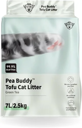 Arena para gatos a base de guisantes, arena para gatos sin polvo, bajo seguimiento y control de olores natural, perfumada, lavable a ras (1 paquete,