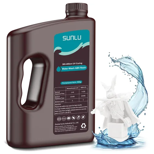 Miniatura 37 de SUNLU 1000G de resina tipo ABS para impresora 3D, fotopolímero de curado UV de 405 nm de rápido secado para impresoras 3D LCD/DLP/SLA de 2K 4K 6K