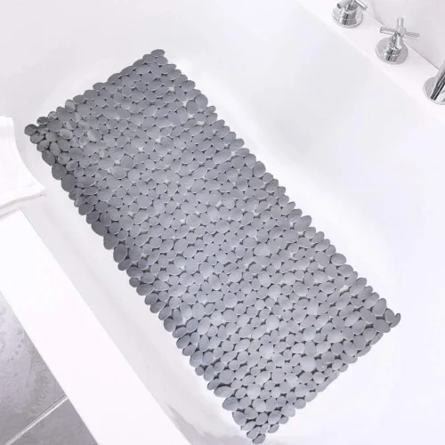 Miniatura 16 de SONGZIMING Tapete de Bañera Antideslizante de Guijarros para Baño y Ducha con Orificios de Drenaje, Tapete con Ventosas para Bañera