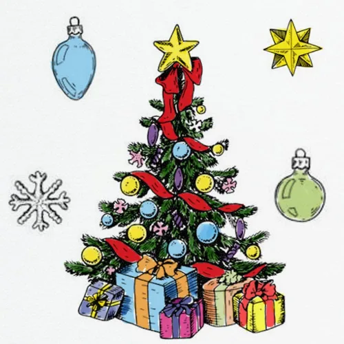Miniatura 5 de Sello transparente para árbol de Navidad para hacer tarjetas y decoración de álbumes de fotos, sellos de goma de Papá Noel, bombilla de Navidad