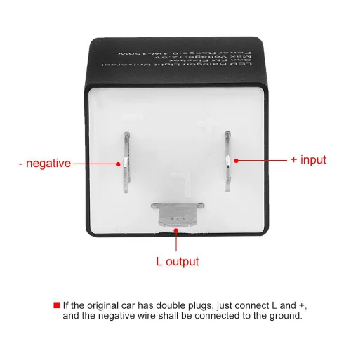 Miniatura 5 de Relé de intermitente LED ajustable de 12V 3 PIN para motocicleta automotriz, parpadeo de luz de giro, 0. 150W, plástico ABS