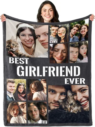 Miniatura 17 de Mantas personalizadas con collage de fotos y texto, hechas en Estados Unidos, mantas personalizadas con imágenes personalizadas para cumpleaños