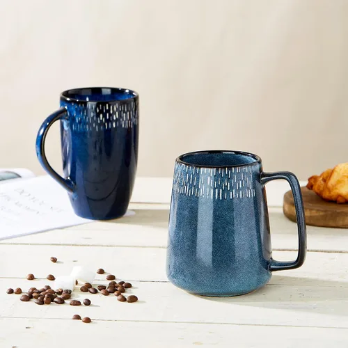 Miniatura 5 de Tazas de cerámica grande de 21 oz, Tazas extra grandes para té y café, diseño de asa grande, taza de café grande para oficina y hogar, apta