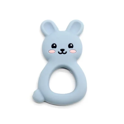 Miniatura 9 de Mordedor de conejo para bebé, juguete de silicona de grado alimenticio para bebés de 3 a 12 meses, juguete masticable de fácil agarre con orejas