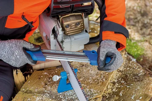 Miniatura 2 de PFERD Tornillo de barra de motosierra para limar – Abrazadera segura para afilar motosierra Portátil y duradero para mantenimiento en movimiento