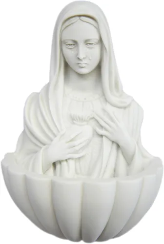 Vittoria Collection 5 1/4" Fuente de agua bendita virgen maría virgen religiosa escultura católica colgante de pared estatua hecha en Italia