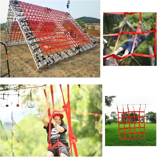 Miniatura 6 de Red de escalada para adultos al aire libre, red de parque infantil, correa de carga para niños, escalera de balcón, barandilla, protección de valla
