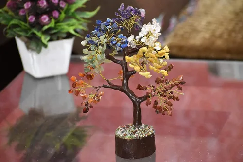 Miniatura 8 de Árbol de cristal, árbol de 7 piedras de chakras, decoración de cristal para el hogar, fortuna, regalos espirituales para la buena suerte, árboles
