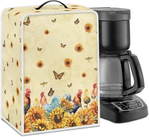 Miniatura 72 de DISNIMO Cubierta antipolvo para cafetera de mariposa azul, fundas para máquina de hacer café de cocina con mango superior, cubierta