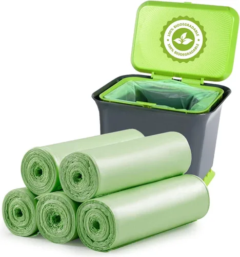 Bolsas de basura pequeñas de 1.2 galones - 120 unidades Bolsas de basura de baño mini Bolsas de basura de 5L biodegradables Bolsas de basura