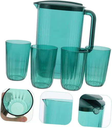 Miniatura 8 de Hemoton 1 juego de jarra y taza combinada para uso doméstico, juego de tetera y tazas para jugos, bebidas y invitados entretenidos