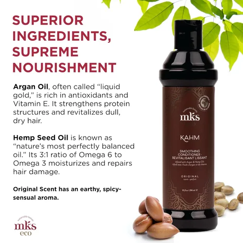 Miniatura 4 de Earthly Body MKS eco Kahm acondicionador suavizante, aroma original, desenreda, hidrata y repara el cabello, con aceite de argán marroquí, aceite