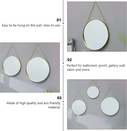Miniatura 9 de Uonlytech Imágenes de estilo nórdico del espejo montado en la pared del maquillaje de la decoración del espejo para la vanidad