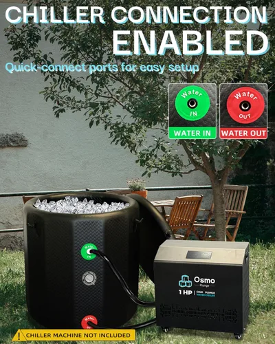 Miniatura 6 de Bañera de hielo inflable para atletas, compatible con enfriador de agua, bañera de inmersión fría para recuperación con tapa aislada, hoja de tierra
