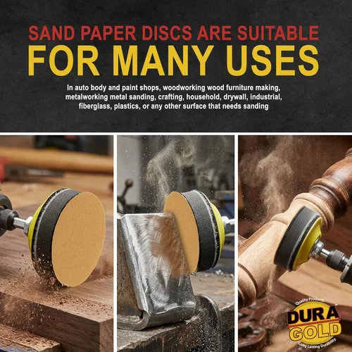 Miniatura 6 de Dura-Gold Premium Discos de Lija con Velcro de 2" Grano 180 (Caja de 30) - Discos de Papel de Lija Abrasivo de Corte Medio de Alto Rendimiento