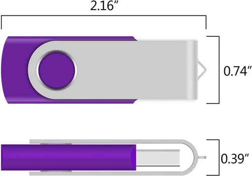 Miniatura 6 de Paquete de 5 unidades flash USB 2.0 giratorias de 4 GB, memoria a granel para almacenamiento de datos, negro/azul/naranja/verde/morado