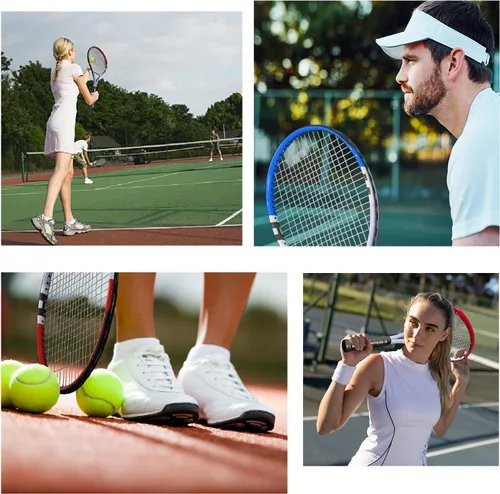 Miniatura 6 de Raqueta de tenis preencordada, ligera, de 27 pulgadas, raquetas recreativas para adultos, para hombres, mujeres, estudiantes, kit de entrenamiento