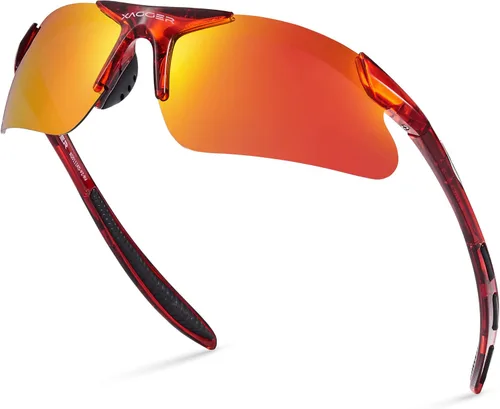 Miniatura 21 de Gafas de sol deportivas polarizadas para niños y niñas, gafas de béisbol y sóftbol, montura TR90 Negro Espejo azul hielo