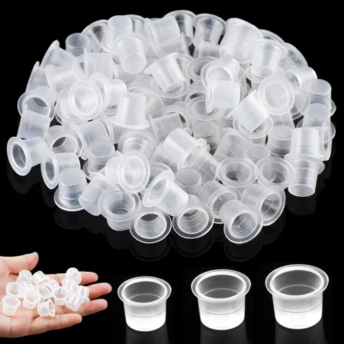 300 vasos de tinta – tapas de tinta desechables mezcladas pequeñas, medianas y grandes, vasos de tinta de pigmento de plástico, vasos de maquillaje