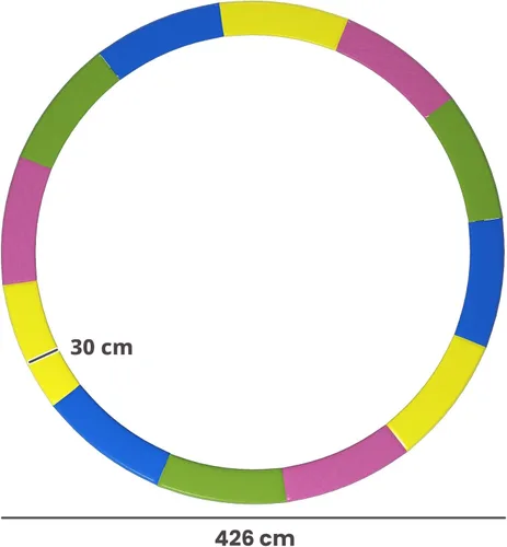 Miniatura 7 de Soozier Funda de resorte para cama elástica de 12 pies/14 pies, repuesto de almohadilla de seguridad para cama elástica, impermeable y resistente a