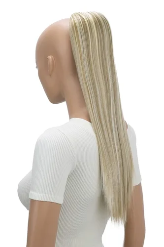 Miniatura 22 de CAISHA Extensión de cola de caballo de 22" con cordón voluminoso Straigtht negro-marrón PH503