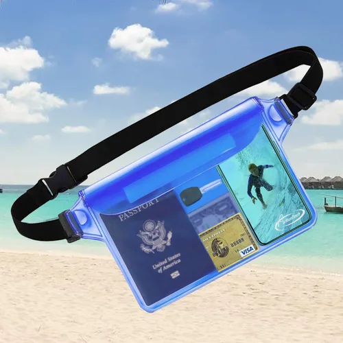 Miniatura 3 de AiRunTech Bolsa impermeable con correa para la cintura (paquete de 2) Accesorios de playa, la mejor manera de mantener tu teléfono y objetos