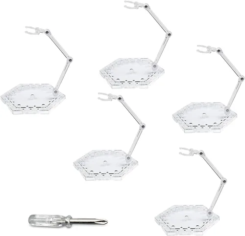 Miniatura 6 de POMER Soporte para figura de acción, 5 piezas de montaje transparente para figura de acción, soporte de soporte para modelo de base, compatible